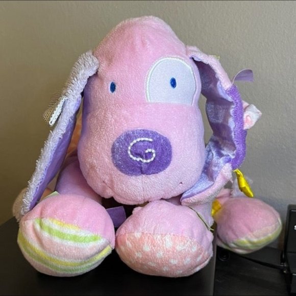 Pink Little Lovey dog plush soother security lovey plush Kids Preferred - Picture 1 of 7